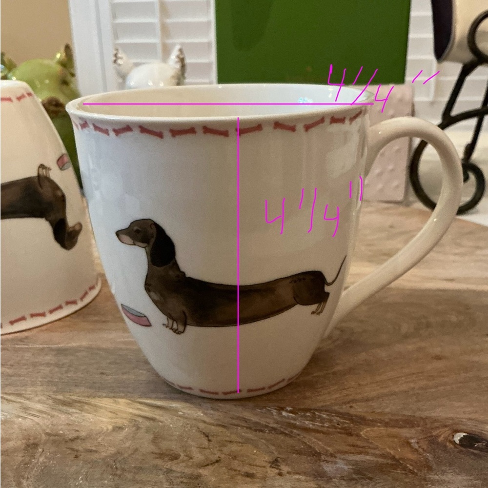 Two Dachshund Mug Set Milly Green British Design - Picture 7 of 8
